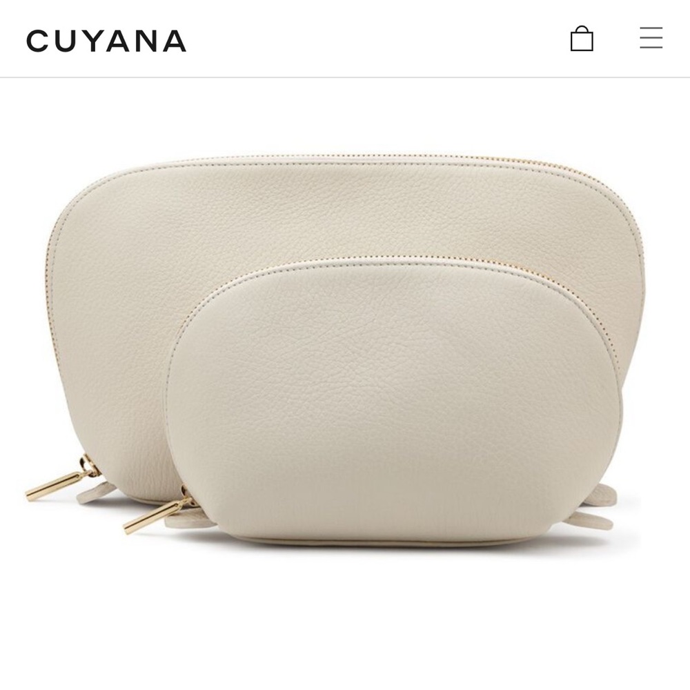 Cuyana Leather Travel Cosmetic Bag